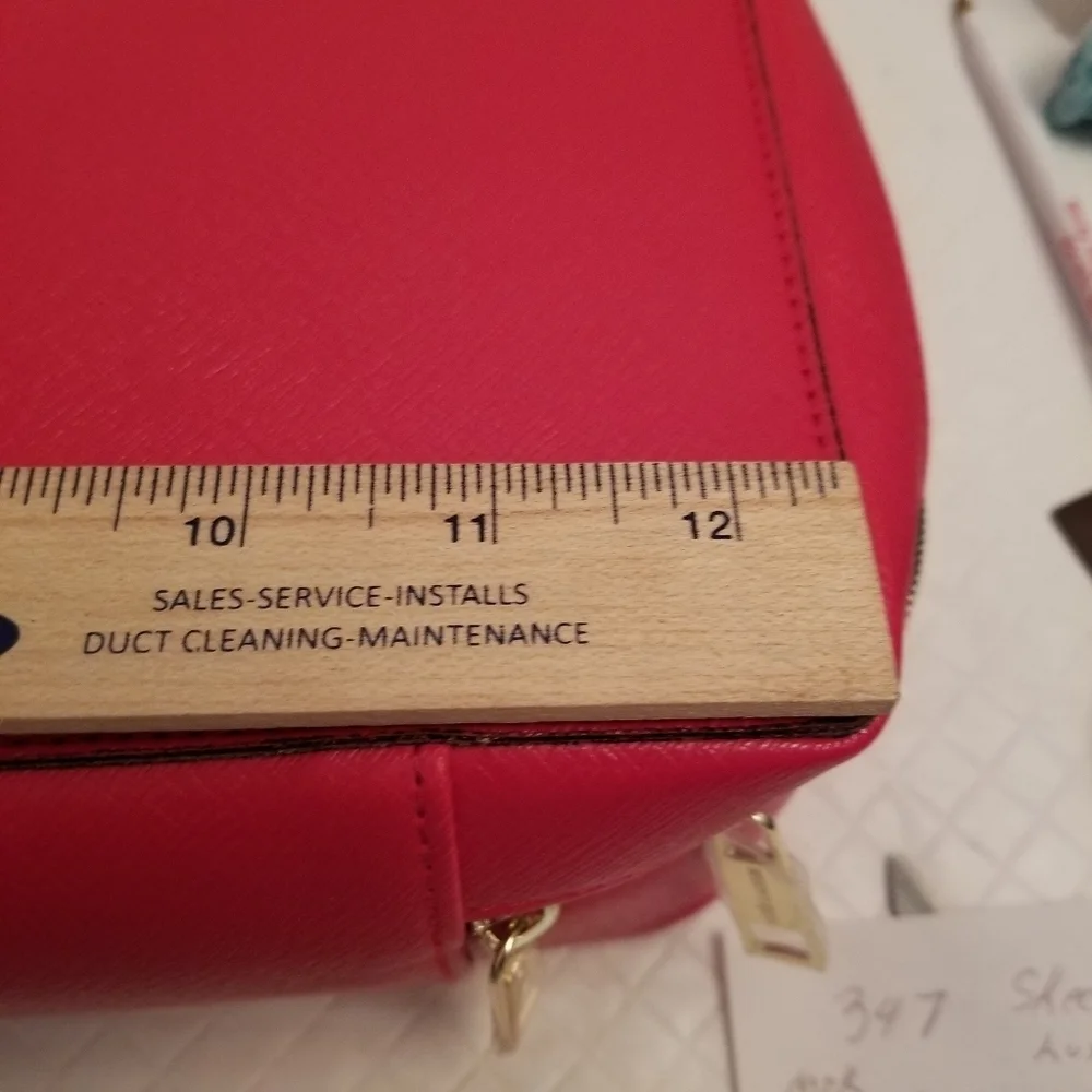 Estee Lauder red cosmetic bag 12 X 10 X 4. Card Pattern